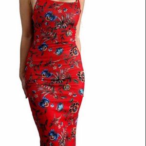 Zara Trafaluc Womens Floral Bodycon Sleeveless Stretch Pullover Dress Size Large